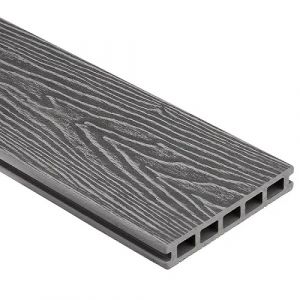 Grey woodgrain composite decking board