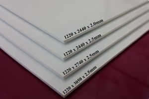 White Hygienic PVC Wall Cladding available in 8x4, 9x4 and 10 x 4 sheets.