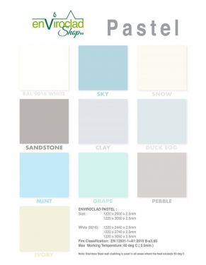 Hygienic PVC available in full pastel colour range