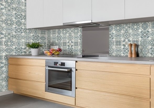 ORIENTAL BLUE PVC KITCHEN SPLAHBACK