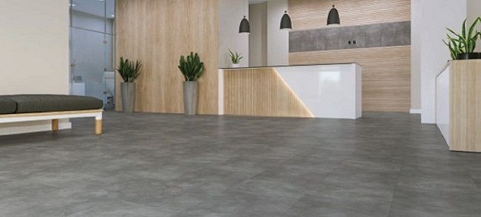 Sendai Concrete Tile  Effect from Afirmax Vinyl Click Flooring Range, LVT flooring Kilkenny